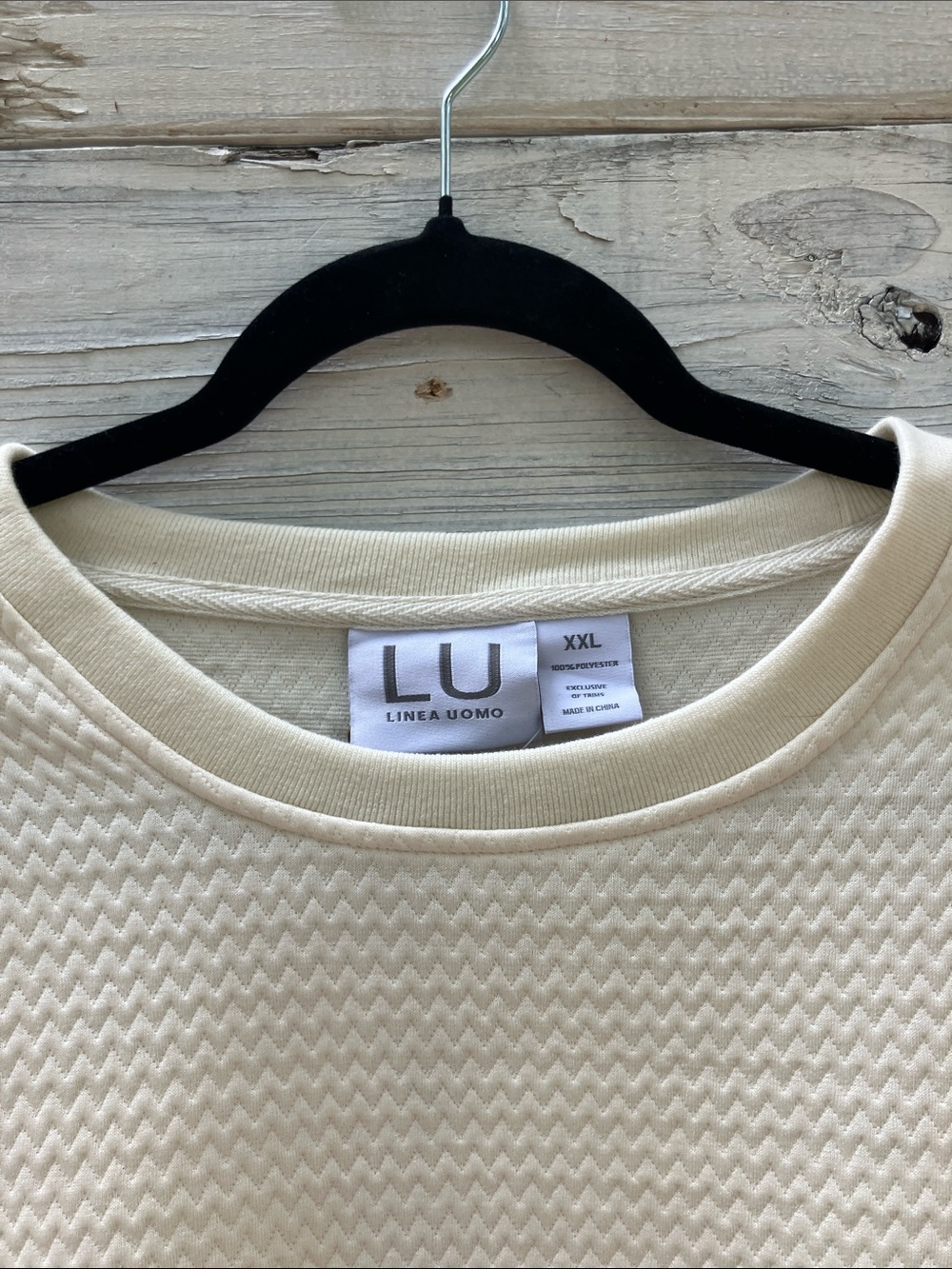LU Linea Uomo Men's Cream cozy Short Athleasure Lounge Set - Picture 5 of 6